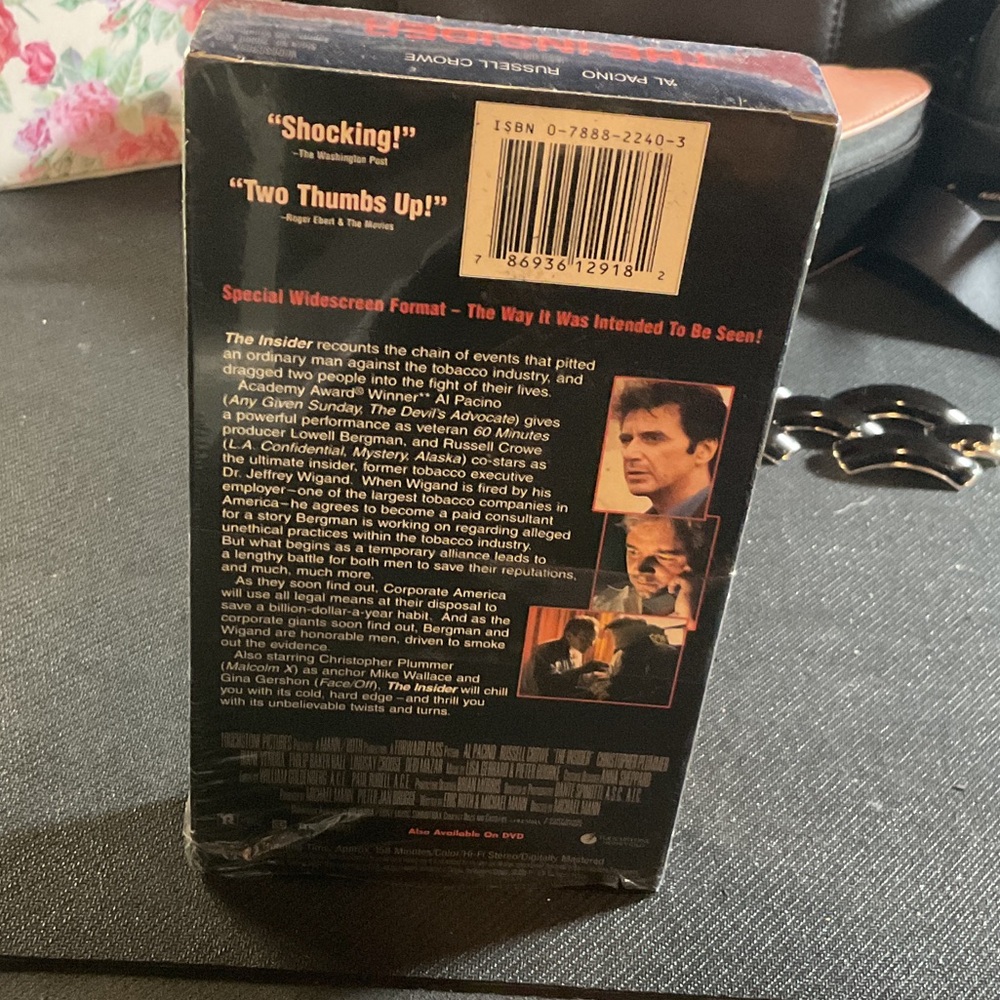 The Insider Movie VHS - Picture 2 of 2